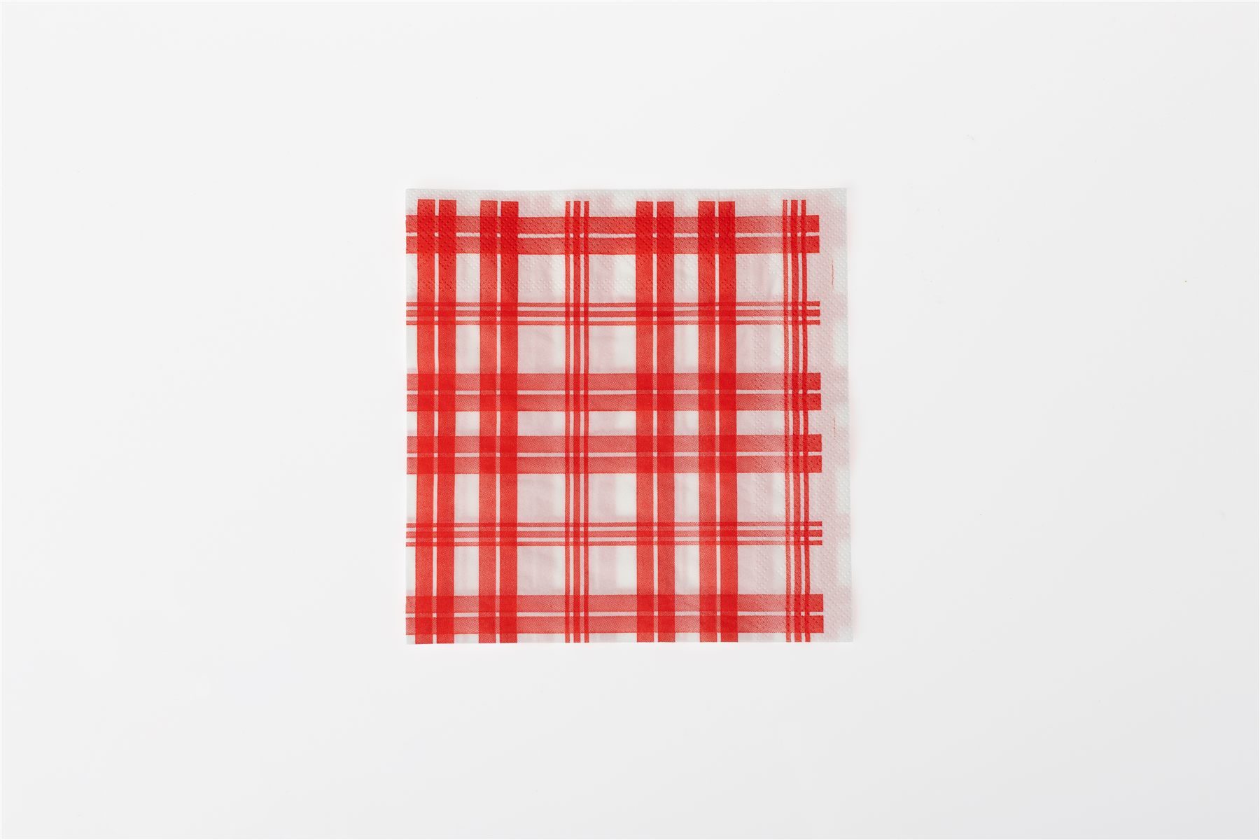 Tissue 33 x 33 cm Red plaid, bold pattern, flat