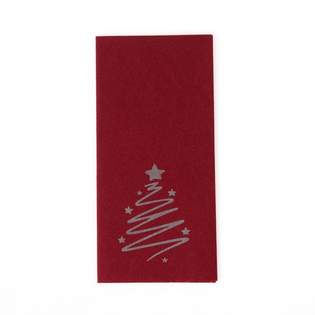 Bordeaux Airlaid napkin, Elegant Christmas Tree design, 39x40 cm Bookfold 1/8