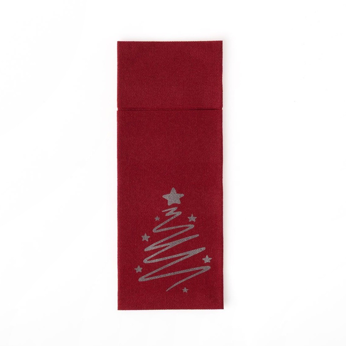 Bordeaux Airlaid napkin, Elegant Christmas Tree design, 32x40 cm Cutlery pocket