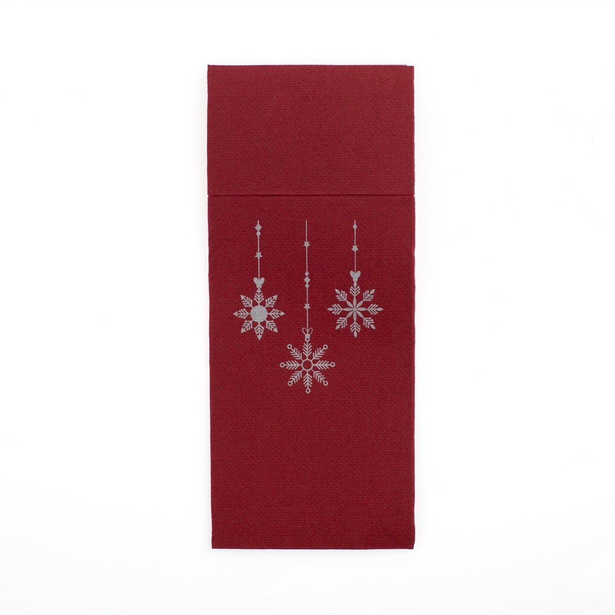 Bordeaux Soft Point napkin, Winter Charm design, 32x38 cm Cutlery pocket