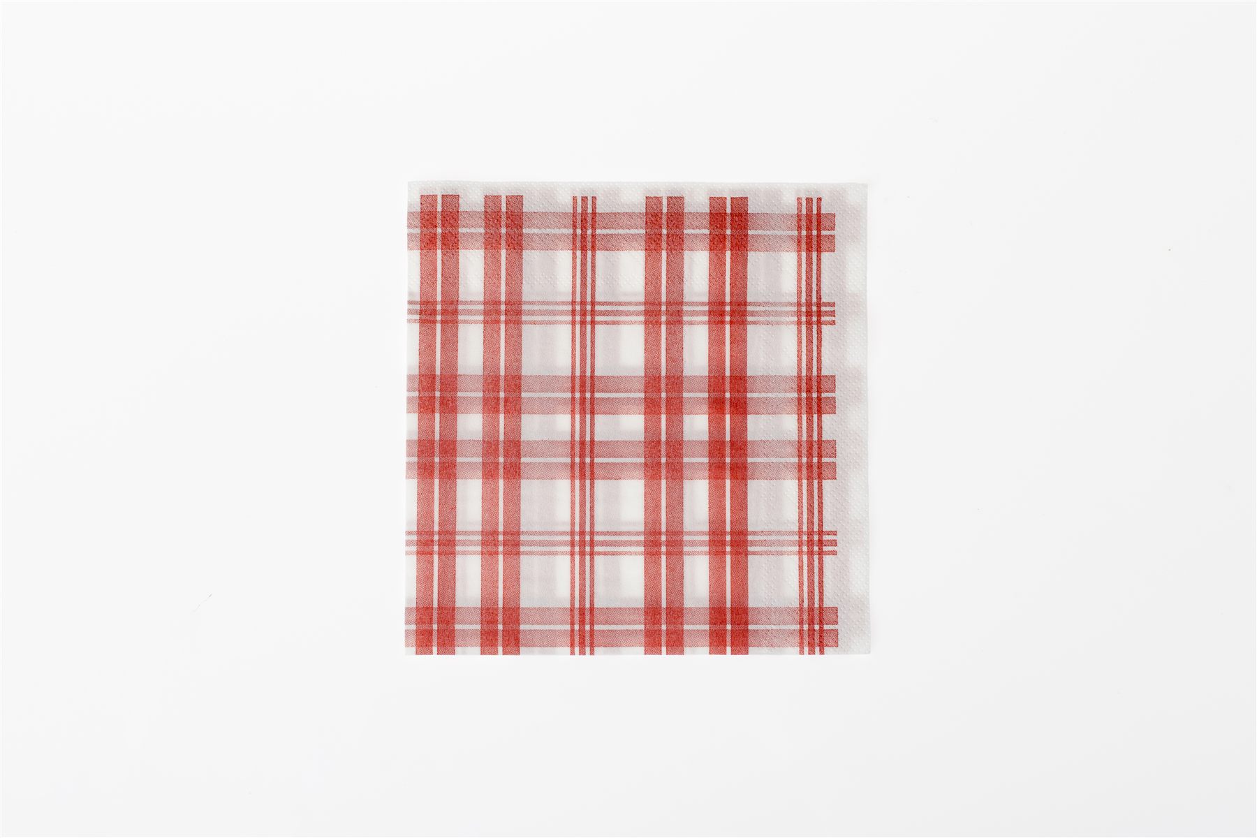 Tissue 33 x 33 cm Red plaid, fine pattern, flat
