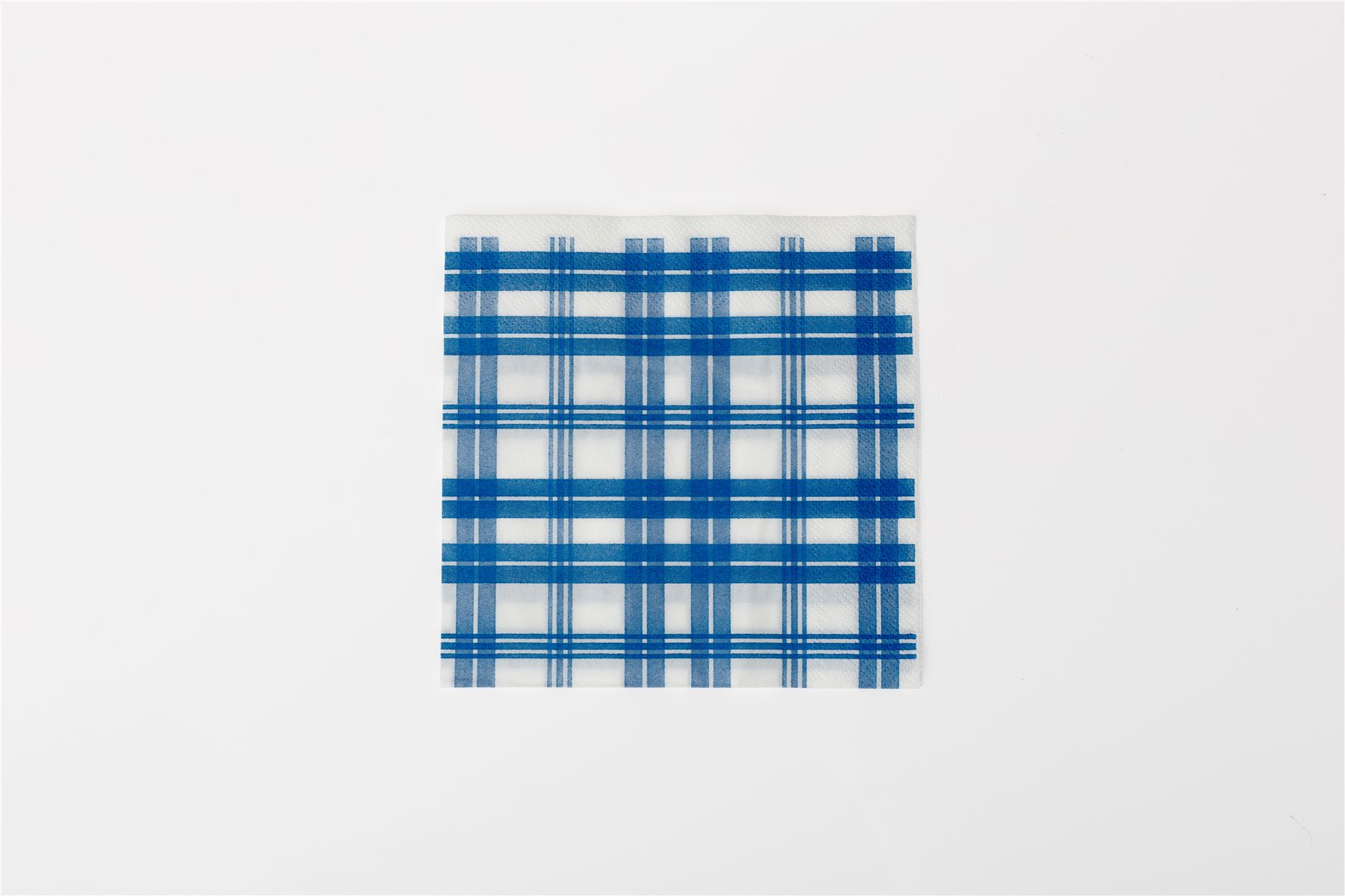 Tissue 33 x 33 cm Blue plaid pattern, flat