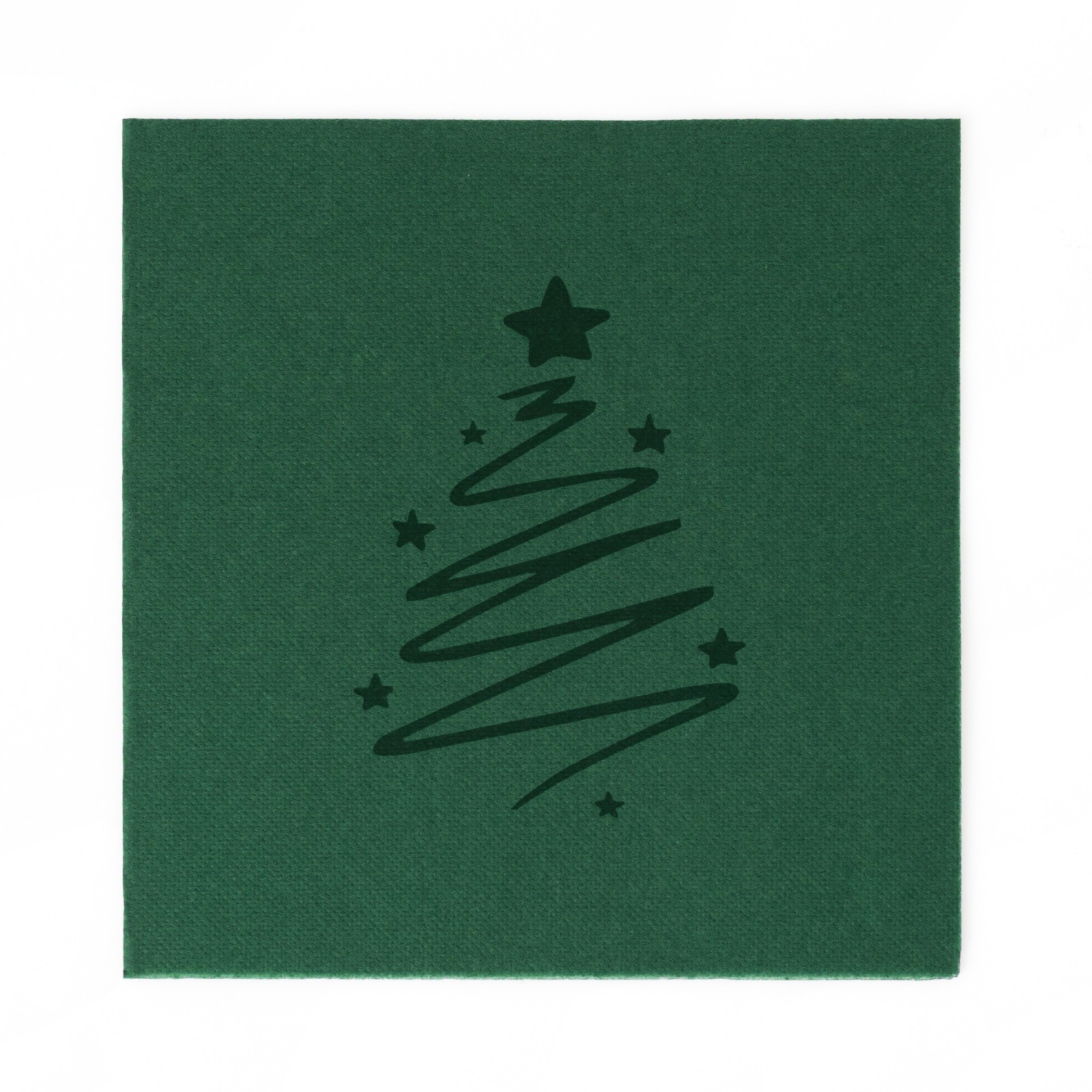 Dark green Soft Point napkin with Christmas tree pattern